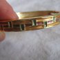 Gold hand painted enamel bangle
