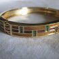 Gold hand painted enamel bangle