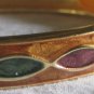 Gold hand painted enamel bangle