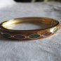 Gold hand painted enamel bangle