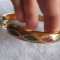 Gold hand painted enamel bangle
