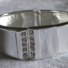 silver cuff with rhinestones