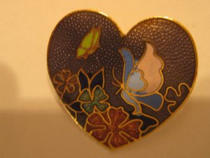 Cloisonne Heart Pin
