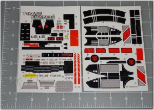 Transformers G1 Jetfire Sticker Decal Sheet