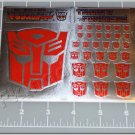 Transformers G1 Autobot Symbol Sticker Decal Sheet
