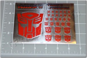 Transformers G1 Autobot Symbol Sticker Decal Sheet