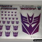 Transformers G1 Decepticon Symbol Sticker Decal Sheet