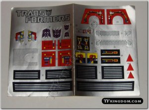 Transformers G1 Megatron Sticker Decal Sheet