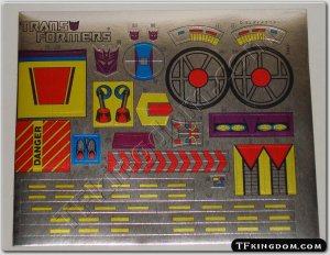 Transformers G1 Trypticon Sticker Decal Sheet
