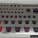 Transformers G1 Decepticon Symbol Sticker Decal Sheet 2