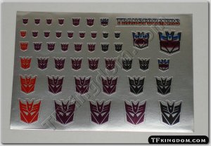Transformers G1 Decepticon Symbol Sticker Decal Sheet 2