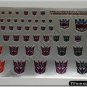 Transformers G1 Decepticon Symbol Sticker Decal Sheet 2