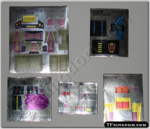 Transformers G1 Bruticus Set Sticker Decal Sheet