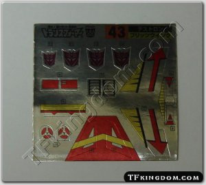 Transformers G1 Blitzwing Sticker Decal Sheet