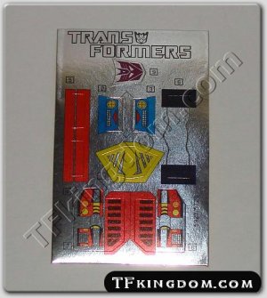 Transformers G1 Bombshell Sticker Decal Sheet