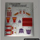 Transformers G1 Dirge Sticker Decal Sheet