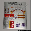 Transformers G1 Ramjet Sticker Decal Sheet