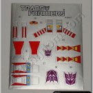 Transformers G1 Thrust Sticker Decal Sheet