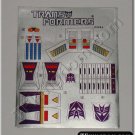Transformers G1 Thundercracker Sticker Decal Sheet