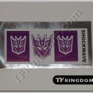 Transformers G1 Shockwave Sticker Decal Sheet