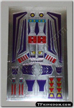 Transformers G1 Skywarp Sticker Decal Sheet