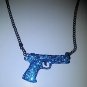 Blue Sparkle Gun Necklace