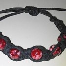 Handmade Bracelet - Black with Red marble beads