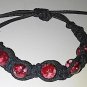 Handmade Bracelet - Black with Red marble beads