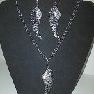 Wing Necklace & Earring set (silver)