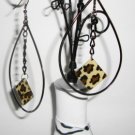 Teardrop Hoops with animal print charm