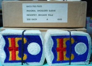 92ND INFANTRY BRIGADE DEALER PATCH lot box 200 1960's