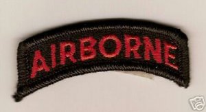 AIRBORNE TAB PATCH RED ON BLACK