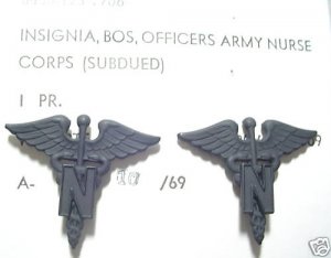BOS Nurse Corps Officers pair Metal Vietnam Era NOS
