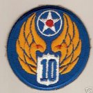 10TH ARMY AIR FORCE COLOR PATCH INSIGNIA WWII