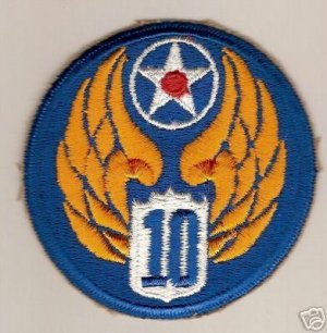 10TH ARMY AIR FORCE COLOR PATCH INSIGNIA WWII