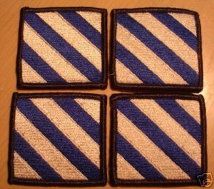 3RD INFANTRY DIVISION PATCH LOT INSIGNIA REVERSE PRINT