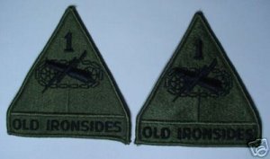 1ST ARMORED OLD IRONSIDES PATCHES INSIGNIA LOT OF 2
