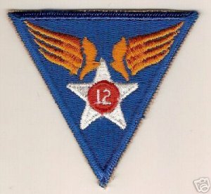 12TH ARMY AIR FORCE COLOR PATCH INSIGNIA WWII