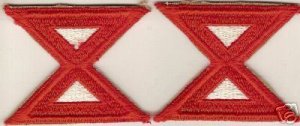 10TH ARMY CORPS PATCHES COLOR INSIGNIA 9/44 QTY 2