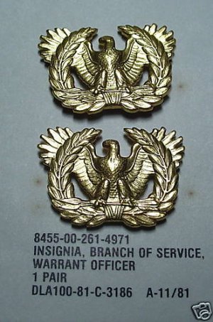 BOS Warrant Officer Insignia pair