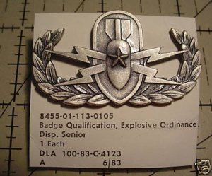 EOD EXPLOSIVE ORDINANCE DISPOSAL SENIOR QUAL BADGE