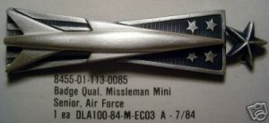 AF BADGE QUALIFICATION MISSLEMAN SENIOR MINI AIR FORCE