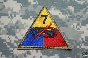 7th Armored Division color patch Insignia