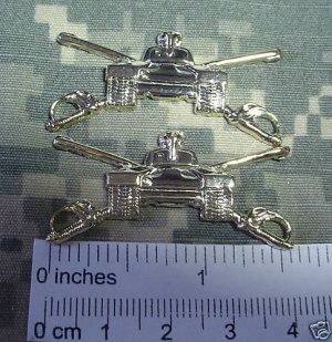 ARMY BOS ARMOR INSIGNIA SILVER TONE PAIR