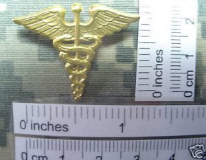 ARMY MEDICAL CORPS BOS LAPEL 24K PLATED