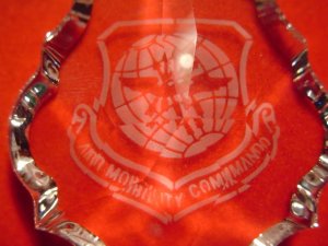 AIR MOBILITY COMMAND GLASS ORNAMENT CHRISTMAS AMC LOGO