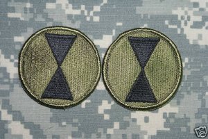 7th Infantry Division patch subd lot of 2