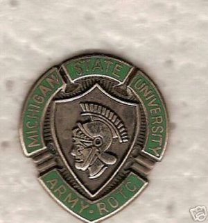 MICHIGAN STATE UNIVERSITY ROTC DUI CREST INSIGNIA