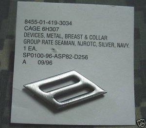 NJROTC Group Rate Seaman Breast Collar Device Metal NOS