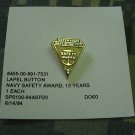 Navy Safety Award 13 years of Service Lapel Button NOS